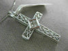 ESTATE LARGE .45CT DIAMOND 18KT WHITE GOLD CLASSIC FILIGREE CROSS PENDANT #6916