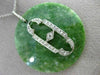 ANTIQUE LARGE .45CT OLD MINE DIAMOND & JADE PLATINUM 3D CIRCLE PENDANT #25415