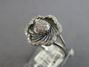 ESTATE WIDE .30CT DIAMOND 14KT WHITE GOLD 3D CLASSIC FLOWER FUN LOVE RING