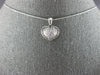 ESTATE .40CT DIAMOND 18KT WHITE GOLD 3D ROUND & BAGUETTE HEART FLOATING PENDANT