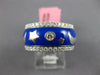 WIDE 1.3CT DIAMOND & BLUE ENAMEL 18K WHITE GOLD STAR & MOON ETERNITY ETOILE RING