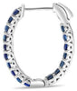 1.25CT AAA SAPPHIRE 14KT WHITE GOLD 3D INSIDE OUT LUCIDA HOOP HANGING EARRINGS