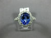 ESTATE LARGE 2.85CT DIAMOND & AAA TANZANITE 18KT WHITE GOLD HALO ENGAGEMENT RING