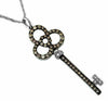.75CT WHITE & CHOCOLATE FANCY DIAMOND 14KT WHITE GOLD KEY TO YOUR HEART PENDANT