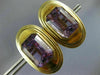 ANTIQUE EXTRA LARGE AAA AMETHYST 14KT YELLOW GOLD EMERALD CUT OVAL EARRINGS