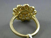 ESTATE LARGE .25CT DIAMOND 14KT TWO TONE GOLD 3D FILIGREE FLOWER MILGRAIN RING