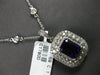 LARGE 4.04CT DIAMOND & AAA AMETHYST 14KT WHITE GOLD ROUND & EMERALD CUT PENDANT