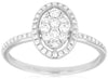 ESTATE .40CT DIAMOND 14KT WHITE GOLD 3D CLUSTER OVAL HALO CLASSIC FUN RING