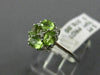 ESTATE .75CT DIAMOND & AAA PERIDOT 14KT WHTIE GOLD 3D SQUARE FLOWER LOVE RING
