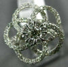 ESTATE LARGE 1.35CT DIAMOND 14KT WHITE GOLD 3D FLOWER CLUSTER INVISIBLE FUN RING