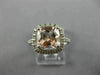 LARGE 2.14CT AAA WHITE SAPPHIRE & MORGANITE 14KT WHITE GOLD HALO ENGAGEMENT RING