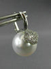 ESTATE LARGE .44CT DIAMOND & AAA SOUTH SEA PEARL DIAMOND 18K WHITE GOLD EARRINGS