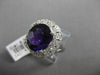 ESTATE 4.62CT DIAMOND & AAA AMETHYST 14K WHITE GOLD FILIGREE FLORAL CLUSTER RING