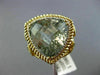 EXTRA LARGE 12.16CT DIAMOND & GREEN AMETHYST 14KT 2TONE GOLD FILIGREE HALO RING