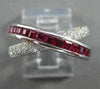 ESTATE WIDE 1.45CT DIAMOND & AAA RUBY 14KT WHITE GOLD CRISSCROSS FUN RING #18474