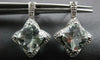 3.84CT DIAMOND & AQUAMARINE 14KT WHITE GOLD CUSHION FLOWER STAR HANGING EARRINGS