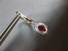 1.76CT DIAMOND & AAA RUBY 14KT WHITE GOLD OVAL & ROUND FLOWER HANGING EARRINGS