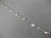 ESTATE .20CT DIAMOND 14K WHITE GOLD DOUBLE LINK FLOWER FLORAL BRACELET#19801