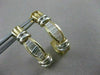 ESTATE .65CTW CHANNEL DIAMOND HUGGIES 14K WHITE YELLOW GOLD EARRINGS 23MM #18661