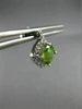 ESTATE 1.85CT DIAMOND & AAA PERIDOT 14KT WHITE GOLD 3D SQUARE HALO STUD EARRINGS