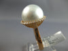 LARGE .44CT DIAMOND & AAA SOUTH SEA PEARL 18KT ROSE GOLD 3D ROUND HALO FUN RING