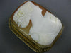ANTIQUE LARGE 14KT YELLOW GOLD 3D HANDCRAFTED LADY CAMEO BROOCH PENDANT #1328