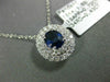 ESTATE 1.15CT DIAMOND & AAA SAPPHIRE 18KT WHITE GOLD 3D OVAL DOUBLE HALO PENDANT