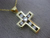 ESTATE .50CT ROUND DIAMOND 14KT YELLOW GOLD 3D ETOILE CHANNEL CROSS PENDANT #808