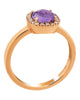 .52CT DIAMOND & AAA AMETHYST 18KT ROSE GOLD 3D CUSHION & ROUND SQUARE LOVE RING