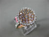 ESTATE WIDE 1.5CT WHITE & PINK DIAMOND 18K ROSE GOLD 3D ROUND SEMI ETERNITY RING