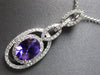 1.37CT DIAMOND & AAA AMETHYST 14K WHITE GOLD OVAL & ROUND DOUBLE HALO NECKLACE
