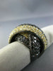 EXTRA LARGE 8.92CT BLACK & FANCY YELLOW DIAMOND 18K BLACK GOLD 3D LOVE KNOT RING
