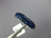 ESTATE 1.09CT AAA SAPPHIRE 18KT WHITE GOLD 3D THREE ROW CLASSIC PAVE FUN RING