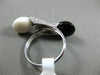 ESTATE LARGE .65CT DIAMOND AAA ONYX & AGATE 14KT WHITE GOLD CRISS CROSS FUN RING