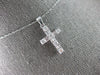 ESTATE .50CT DIAMOND 14KT WHITE GOLD 3D CLASSIC ROUND & BAGUETTE CROSS PENDANT