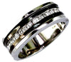 ESTATE .27CT DIAMOND 14KT WHITE GOLD ROUND CLASSIC CHANNEL ANNIVERSARY MENS RING
