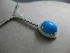 ANTIQUE 5.80CT DIAMOND & AAA TURQUOISE 14K WHITE GOLD HALO ETOILE NECKLACE 21870