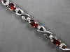ESTATE 5.9CT DIAMOND & AAA GARNET 14K WHITE GOLD OVAL & ROUND XO TENNIS BRACELET