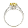 .80CT WHITE & FANCY YELLOW DIAMOND 18KT 2 TONE GOLD HEART SHAPE ENGAGEMENT RING