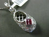 ESTATE .57CT DIAMOND & RUBY 14KT WHITE GOLD FILIGREE MILGRAIN BABY SHOE PENDANT