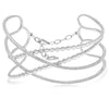 EXTRA LARGE 1.30CT DIAMOND 18KT WHITE GOLD MULTI ROW CRISS CROSS BANGLE BRACELET