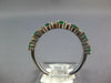 ESTATE .67CT DIAMOND & AAA EMERALD 18K WHITE GOLD SEMI ETERNITY ANNIVERSARY RING