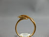 ESTATE .16CT DIAMOND 18KT ROSE GOLD 3D CLASSIC DOUBLE LEAF FUN RING