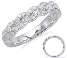 .35CT DIAMOND 14KT WHITE GOLD 3D CLASSIC WOVEN SEMI ETERNITY ANNIVERSARY RING