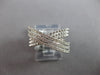 ESTATE .49CT DIAMOND 14K WHITE GOLD 3D 3 ROW CRISS CROSS INFINITY LOVE RING