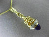 ESTATE LARGE 1.5CT DIAMOND & AAA AMETHYST 14K YELLOW GOLD BUTTERFLY LOVE PENDANT