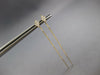 ESTATE LONG .14CT DIAMOND 14K YELLOW GOLD GEOMETRICAL CHAIN BAR HANGING EARRINGS