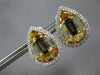 8.22CT DIAMOND & MULTI COLOR TOPAZ 14KT WHITE GOLD 3D TEAR DROP CLIP ON EARRINGS