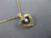 ESTATE .02 ROUND DIAMOND 14KT YELLOW GOLD SOLITAIRE HEART FLOATING PENDANT#1094