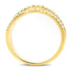 WIDE .48CT DIAMOND 14KT YELLOW GOLD 3D MULTI ROW CRISS CROSS INFINITY LOVE RING
